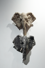 yuya inagawa handmade ELEPHANT-beige doll object ハンドメイド ゾウ-グレー-M