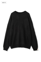 AVANI Recrafted Cashmere Patchwork Crew Knit Black – Size 2