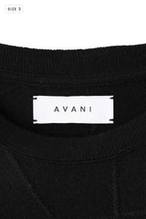 AVANI Recrafted Cashmere Patchwork Crew Knit Black – Size 3