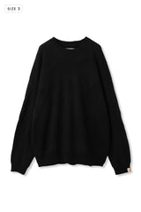 AVANI Recrafted Cashmere Patchwork Crew Knit Black – Size 3