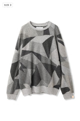 AVANI Recrafted Cashmere Patchwork Crew Knit Gray – Size 2