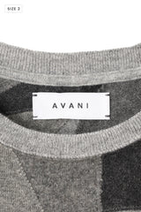 AVANI Recrafted Cashmere Patchwork Crew Knit Gray – Size 2