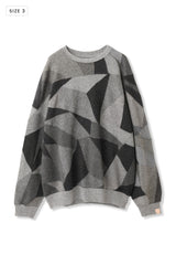 AVANI Recrafted Cashmere Patchwork Crew Knit Gray – Size 3