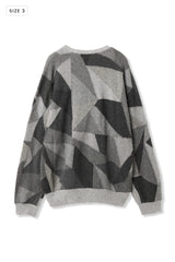 AVANI Recrafted Cashmere Patchwork Crew Knit Gray – Size 3