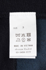 AVANI Recrafted Cashmere Patchwork Crew Knit Navy – Size 3 label