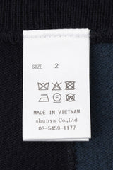 AVANI Recrafted Cashmere Patchwork Crew Knit Navy – Size 2 label