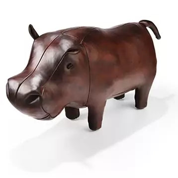 Hippopotamus omersa OMERSA レザーアニマルスツール オットマン