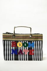 VIVAN ROOM MATE HAND EMBROIDERY LUNCH BAG 004 BLACK