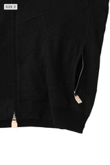 AVANI Recrafted Cashmere Patchwork Full-Zip Jersey Black – Size 3