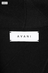 AVANI Recrafted Cashmere Patchwork Full-Zip Jersey Black – Size 3