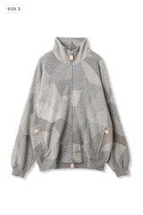 AVANI Recrafted Cashmere Patchwork Full-Zip Jersey Gray – Size 2