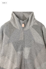 AVANI Recrafted Cashmere Patchwork Full-Zip Jersey Gray – Size 2