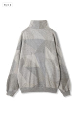 AVANI Recrafted Cashmere Patchwork Full-Zip Jersey Gray – Size 2