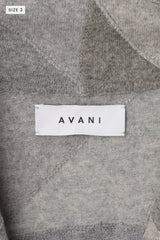 AVANI Recrafted Cashmere Patchwork Full-Zip Jersey Gray – Size 2