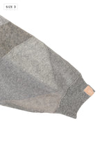AVANI Recrafted Cashmere Patchwork Full-Zip Jersey Gray – Size 3