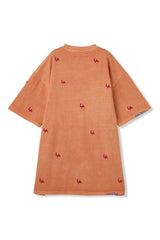 LA HAND EMBROIDERED T SHIRT ORANGE