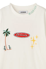 HAND EMBROIDERED T SHIRT B WHITE