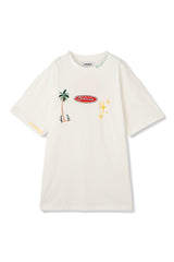 HAND EMBROIDERED T SHIRT B WHITE