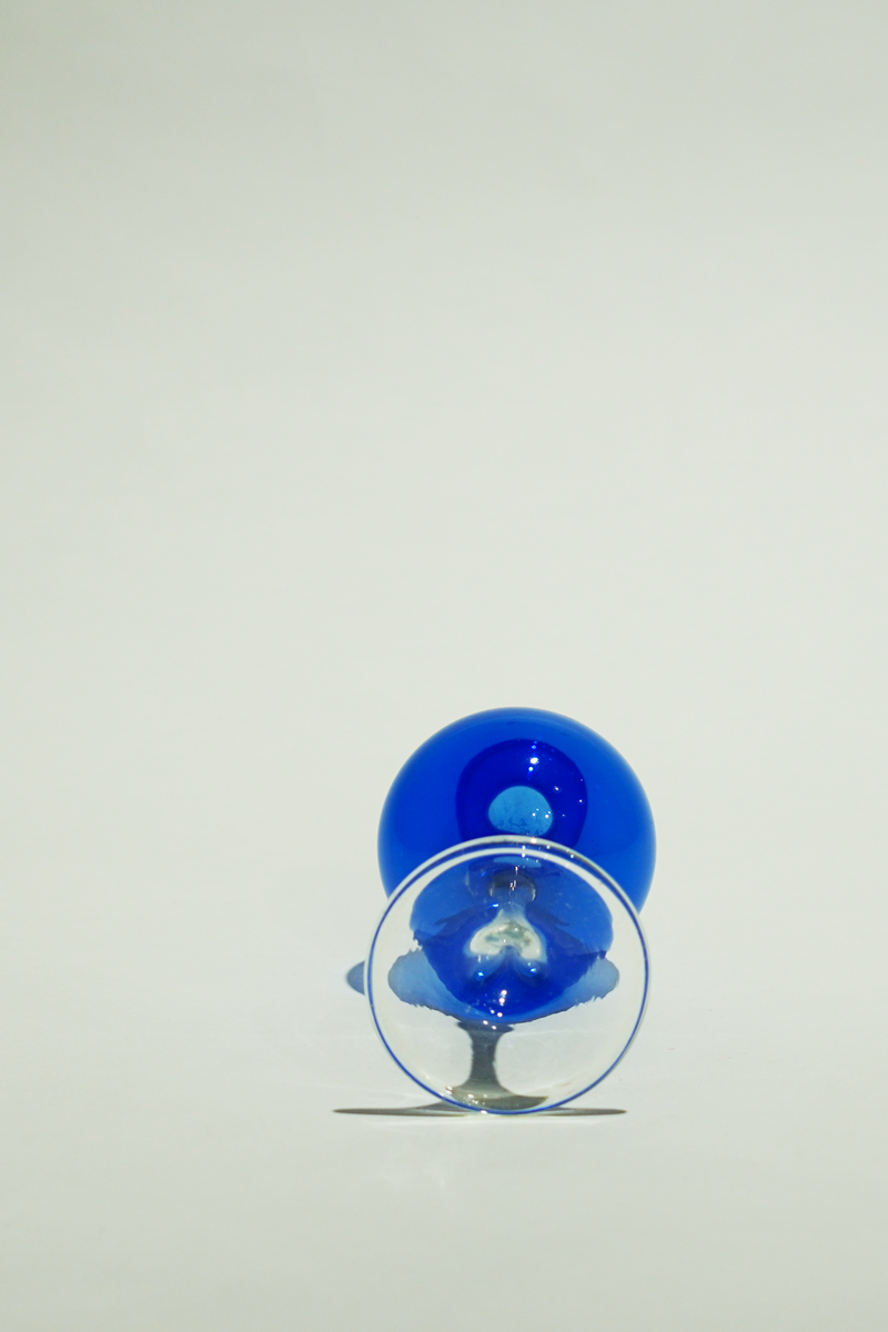 LIGHT GLASS VASE-57 NR-KR-362　Lauscha(ラウシャ）吹きガラスフラワーベース