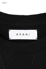 AVANI Recrafted Cashmere Patchwork Crew Knit Black – Size 2