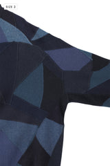AVANI Recrafted Cashmere Patchwork Crew Knit Navy – Size 2