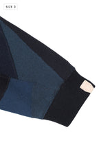 AVANI Recrafted Cashmere Patchwork Crew Knit Navy – Size 3