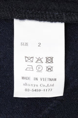 AVANI Recrafted Cashmere Patchwork Full-Zip Jersey Navy – Size 2 label