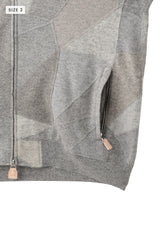 AVANI Recrafted Cashmere Patchwork Full-Zip Jersey Gray – Size 2