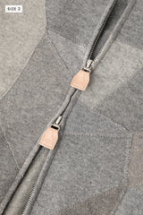 AVANI Recrafted Cashmere Patchwork Full-Zip Jersey Gray – Size 2