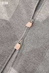 AVANI Recrafted Cashmere Patchwork Full-Zip Jersey Gray – Size 3