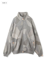 AVANI Recrafted Cashmere Patchwork Full-Zip Jersey Gray – Size 3