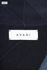 AVANI Recrafted Cashmere Patchwork Full-Zip Jersey Navy – Size 2