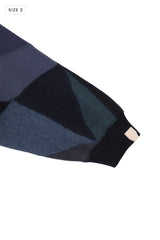 AVANI Recrafted Cashmere Patchwork Full-Zip Jersey Navy – Size 2