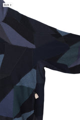 AVANI Recrafted Cashmere Patchwork Full-Zip Jersey Navy – Size 2