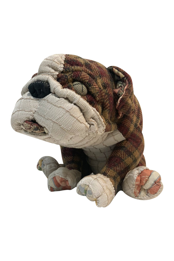 yuya inagawa handmade BULL DOG  doll object　ハンドメイド　ブルドック　チェック柄-pre