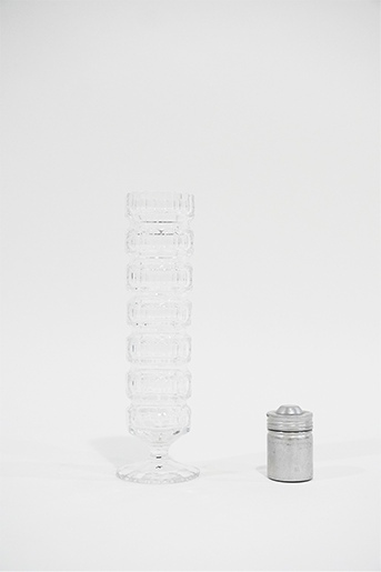 ビンテージ　クリスタル　フラワーベース　Vintage crystal flower vase　220516CR-002-25