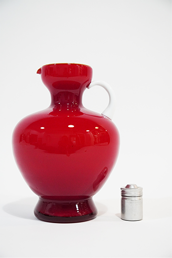 イタリアン エンポリケースガラス ピッチャー Vintage Red / White Italian Cased Pitcher Empoli Cased Glass  220516EF-006-25