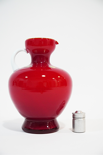 イタリアン エンポリケースガラス ピッチャー Vintage Red / White Italian Cased Pitcher Empoli Cased Glass  220516EF-006-25