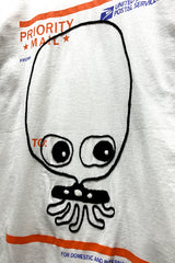 UFO907 HAND EMBROIDERY T-SHIRT CUTE EYE L-S WHITE