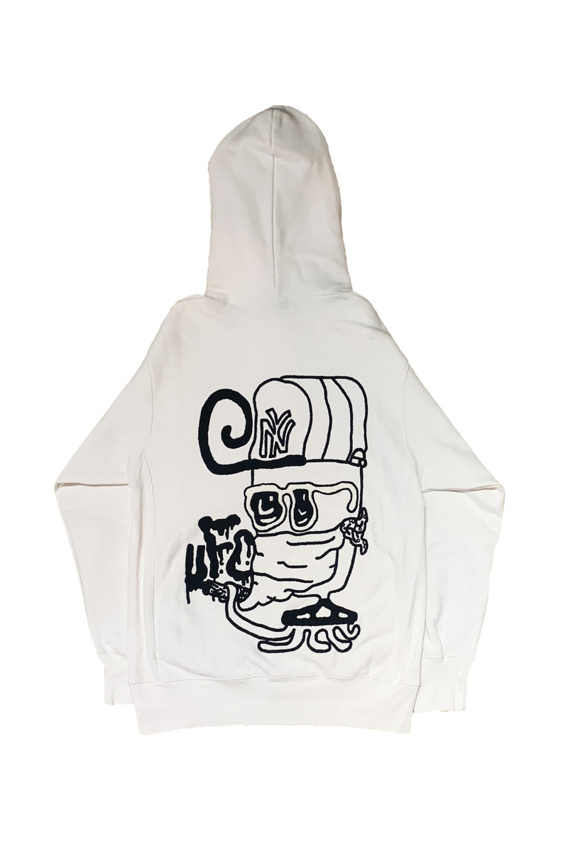 UFO907  SUNGLASSES HOODIE WHITE